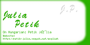 julia petik business card